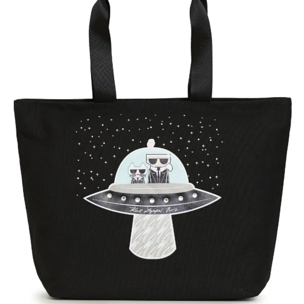 KARL LAGERFELD KRISTEN CANVAS TOTE BAG